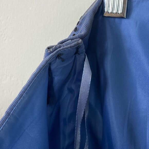 Reign On Blue & Black Dot Circle Pattern Tulle Strapless Formal Mini Dress 13/14 - Picture 5 of 7